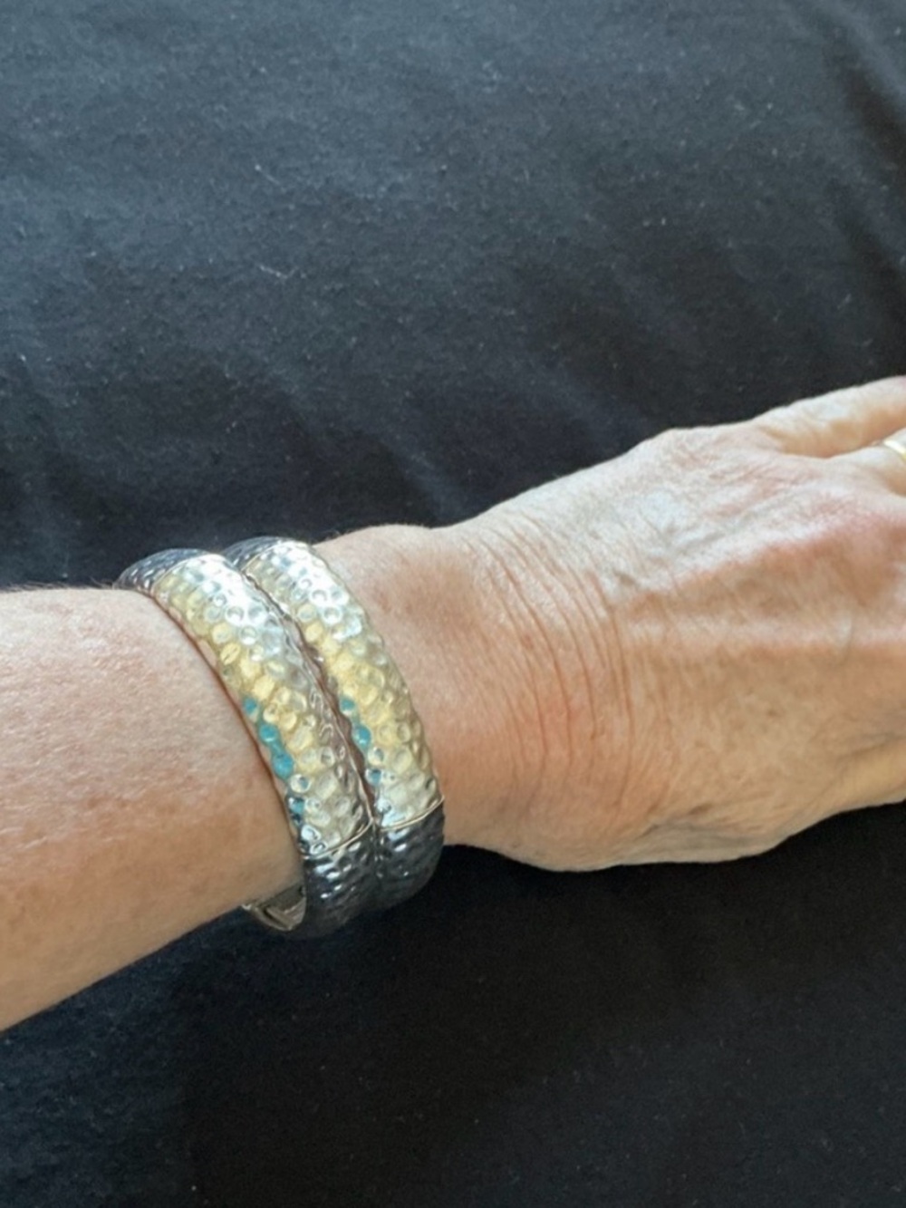 Hammered Silver Bracelets